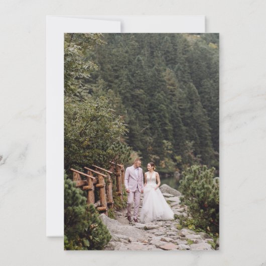 We zijn geëlimineerd Pine Forest Elopement trouwfo Kaart (Achterkant)