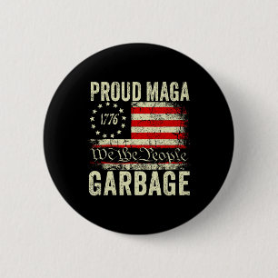 We zijn geen vuilnismannen die Trump stemmen voor  Ronde Button 5,7 Cm