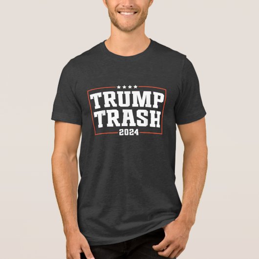 We zijn geen vuilnisstemTrump 2024 Trump-supporter Tri-Blend Shirt (Voorkant)