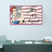 We zijn gelijk, vrouwengelijkheidsbarrier spandoek (Beurs)