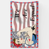 We zijn gelijk, vrouwengelijkheidsbarrier spandoek (Verticaal)