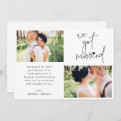 We zijn getrouwd 2-foto script hart bruiloft aankondiging (Voorkant / Achterkant)