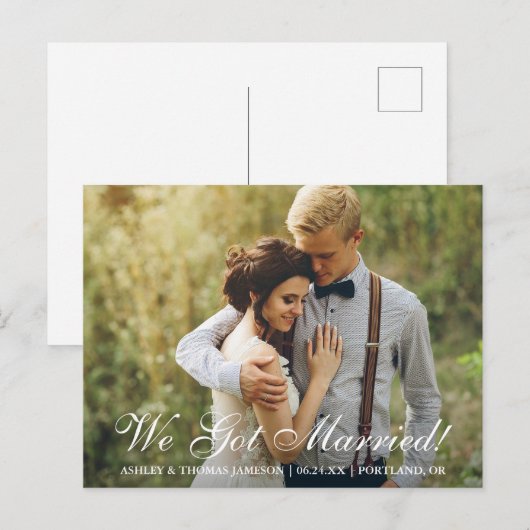 We zijn getrouwd. Aankondiging van de elopement (Voorkant / Achterkant)