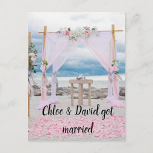 We zijn getrouwd. Aankondiging van het Briefkaart 