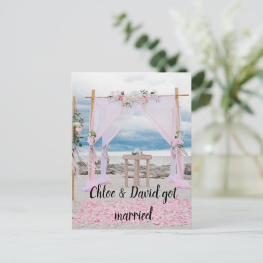 We zijn getrouwd. Aankondiging van het Briefkaart  (Staand voorkant)