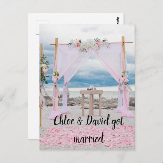 We zijn getrouwd. Aankondiging van het Briefkaart  (Voorkant / Achterkant)