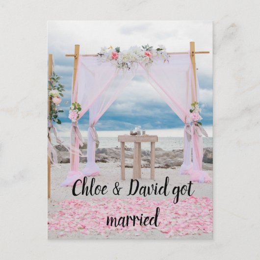 We zijn getrouwd. Aankondiging van het Briefkaart  (Voorkant)