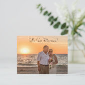 We zijn getrouwd" Aankondigingen van een bruiloft  Aankondigingskaart (Staand voorkant)