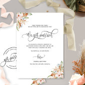 We zijn getrouwd, aardse bloemen, getrouwd aankondiging