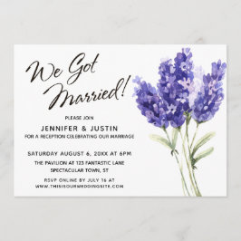 We Zijn Getrouwd Aquarel Lavendel Bloemen Kaart