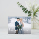 WE ZIJN GETROUWD | briefkaart voor huwelijksaankon (Staand voorkant)