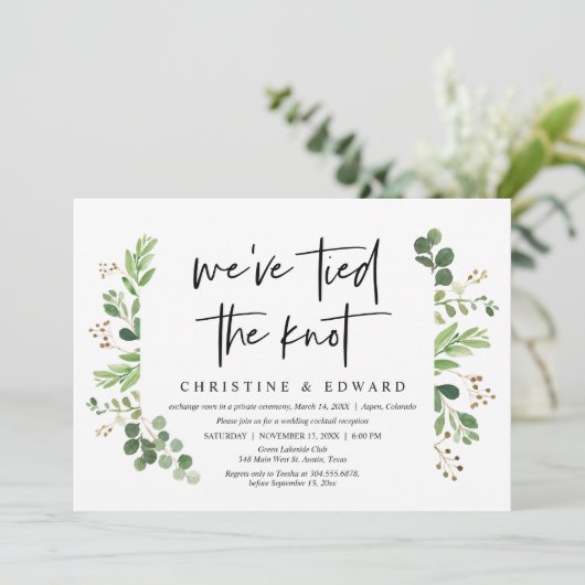 We zijn getrouwd, Bruiloft Elopement viering Kaart (Staand voorkant)