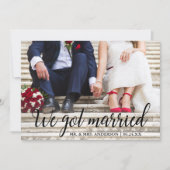 We zijn getrouwd bruiloft foto kalligrafie Kaart (Voorkant)