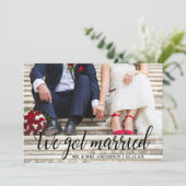 We zijn getrouwd bruiloft foto kalligrafie Kaart (Staand voorkant)