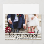 We zijn getrouwd bruiloft foto kalligrafie Kaart (Voorkant / Achterkant)