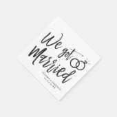 We Zijn Getrouwd Bruiloft Na-Feest Script Letterin Servet (Hoek)