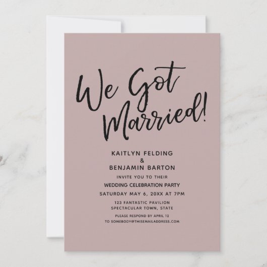 We zijn getrouwd. Casual Roos Eenvoudige ontvangst Kaart (Voorkant)