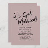 We zijn getrouwd. Casual Roos Eenvoudige ontvangst Kaart (Voorkant / Achterkant)
