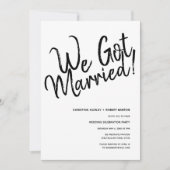 "We zijn getrouwd!" Casual scriptweddenschappen Kaart (Voorkant)