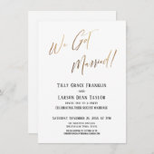 We Zijn Getrouwd! Eenvoudig Goud Eenvoudig Elegant Kaart (Voorkant / Achterkant)