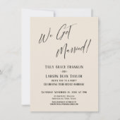 We Zijn Getrouwd! Eenvoudige Elegante Typografie C Kaart (Voorkant)