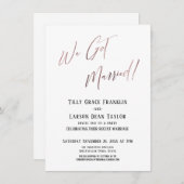 We Zijn Getrouwd! Eenvoudige Roze Goud Eenvoudig E Kaart (Voorkant / Achterkant)