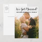 We zijn getrouwd elopement aankondiging briefkaart (Voorkant / Achterkant)