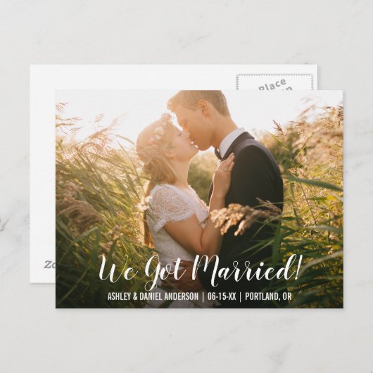 We zijn getrouwd elopement aankondiging briefkaart (Voorkant / Achterkant)