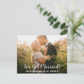 We zijn getrouwd elopement aankondiging briefkaart (Staand voorkant)