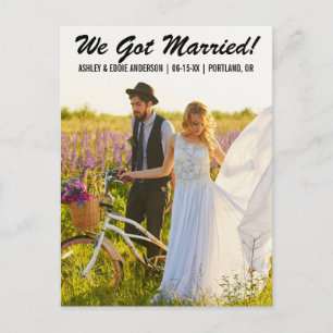 We zijn getrouwd elopement aankondiging briefkaart