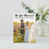 We zijn getrouwd elopement aankondiging briefkaart (Staand voorkant)