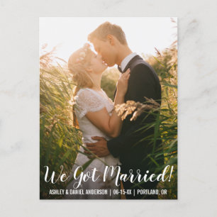 We zijn getrouwd elopement aankondiging briefkaart