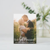 We zijn getrouwd elopement aankondiging briefkaart (Staand voorkant)