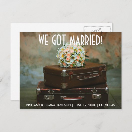 We zijn getrouwd elopement aankondiging briefkaart (Voorkant / Achterkant)