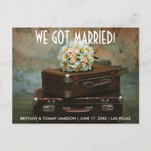 We zijn getrouwd elopement aankondiging briefkaart (Voorkant)