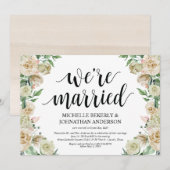We zijn getrouwd Elopement Ontvangst Kaart (Voorkant / Achterkant)