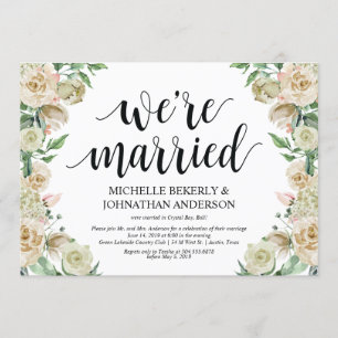 We zijn getrouwd Elopement Ontvangst Kaart