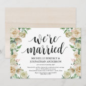 We zijn getrouwd Elopement Ontvangst Uitnodigingsk Kaart (Voorkant / Achterkant)