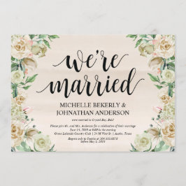 We zijn getrouwd Elopement Ontvangstkaart Kaart