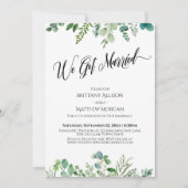 We Zijn Getrouwd Eucalyptus Groene Ontvangst Kaart (Voorkant)