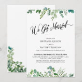 We Zijn Getrouwd Eucalyptus Groenrecep Tie Kaart (Voorkant / Achterkant)