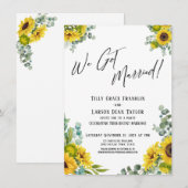 We Zijn Getrouwd! Eucalyptus Zonnebloem Bruiloftsr Kaart (Voorkant / Achterkant)