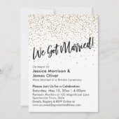We zijn getrouwd. Faux Gold Glitter Confetti Kaart (Voorkant)