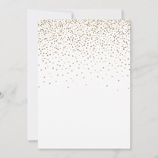 We zijn getrouwd. Faux Gold Glitter Confetti Kaart (Achterkant)