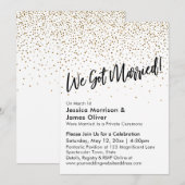We zijn getrouwd. Faux Gold Glitter Confetti Kaart (Voorkant / Achterkant)