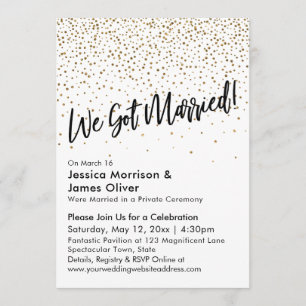 We zijn getrouwd. Faux Gold Glitter Confetti Kaart