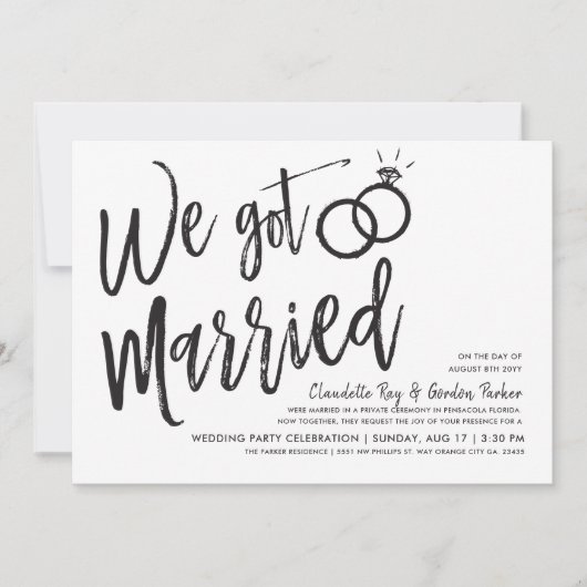 We Zijn Getrouwd | Feest na de Bruiloft Kaart (Voorkant)