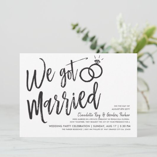 We Zijn Getrouwd | Feest na de Bruiloft Kaart (Staand voorkant)