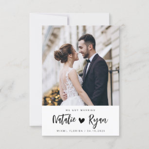 We zijn getrouwd foto bruiloft aankondiging
