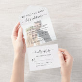 We Zijn Getrouwd Foto Bruiloftsreceptie All In One Uitnodiging (Afscheurbaar)
